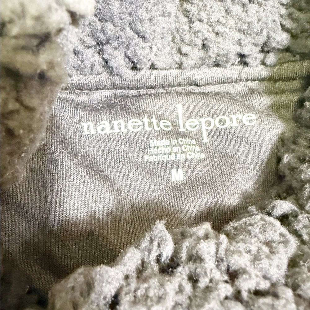 Nanette Lepore Black‎ Teddy Faux Shearling Cozy Pullover Sweater Size M